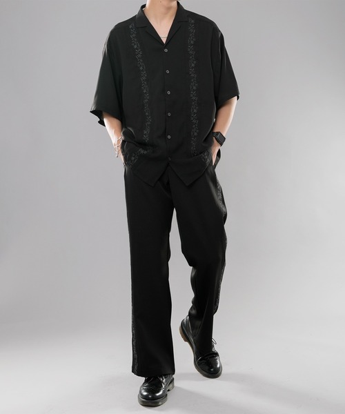 kutir（クティール）の「刺繍シャツ（シャツ/ブラウス・メンズ・ブラック/オレンジ/ライトブルー・LARGE/MEDIUM）」の4枚目の写真