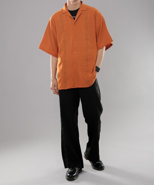 kutir（クティール）の「刺繍シャツ（シャツ/ブラウス・メンズ・ブラック/オレンジ/ライトブルー・LARGE/MEDIUM）」の18枚目の写真