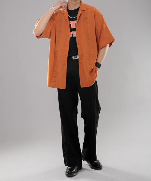 kutir（クティール）の「刺繍シャツ（シャツ/ブラウス・メンズ・ブラック/オレンジ/ライトブルー・LARGE/MEDIUM）」の19枚目の写真