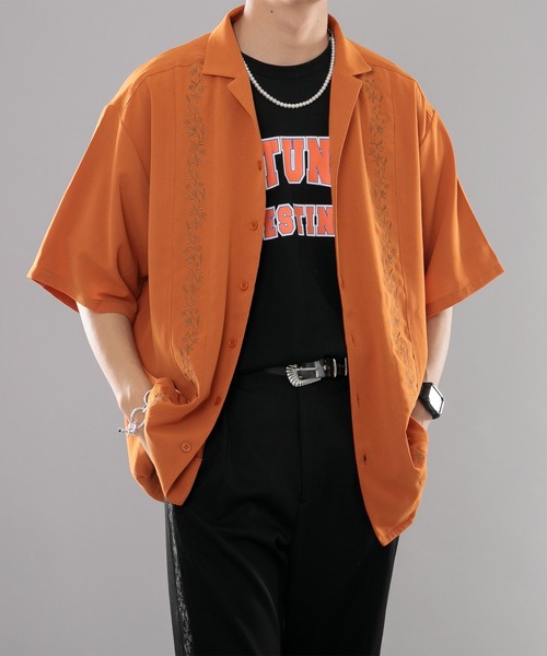 kutir（クティール）の「刺繍シャツ（シャツ/ブラウス・メンズ・ブラック/オレンジ/ライトブルー・LARGE/MEDIUM）」の21枚目の写真