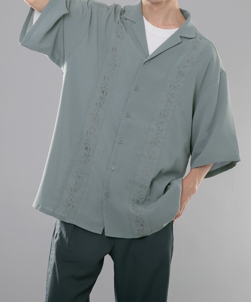 kutir（クティール）の「刺繍シャツ（シャツ/ブラウス・メンズ・ブラック/オレンジ/ライトブルー・LARGE/MEDIUM）」の14枚目の写真