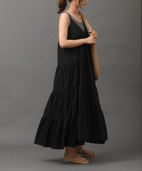 R・P・S　pura（アールピーエスピューラ）の「【WEB限定】pura　ティアードキャミワンピース（ワンピース・レディース・ブラック/ダークブラウン・フリー）」の21枚目の写真