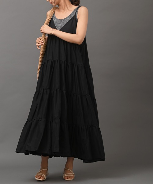 R・P・S　pura（アールピーエスピューラ）の「【WEB限定】pura　ティアードキャミワンピース（ワンピース・レディース・ブラック/ダークブラウン・フリー）」の15枚目の写真