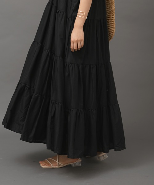 R・P・S　pura（アールピーエスピューラ）の「【WEB限定】pura　ティアードキャミワンピース（ワンピース・レディース・ブラック/ダークブラウン・フリー）」の6枚目の写真