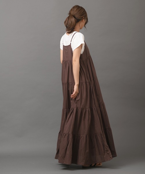 R・P・S　pura（アールピーエスピューラ）の「【WEB限定】pura　ティアードキャミワンピース（ワンピース・レディース・ブラック/ダークブラウン・フリー）」の4枚目の写真