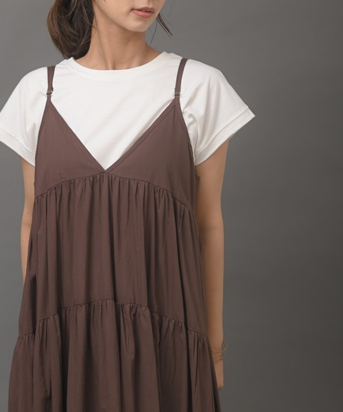 R・P・S　pura（アールピーエスピューラ）の「【WEB限定】pura　ティアードキャミワンピース（ワンピース・レディース・ブラック/ダークブラウン・フリー）」の10枚目の写真