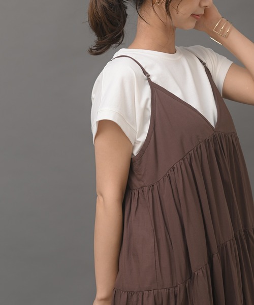 R・P・S　pura（アールピーエスピューラ）の「【WEB限定】pura　ティアードキャミワンピース（ワンピース・レディース・ブラック/ダークブラウン・フリー）」の7枚目の写真