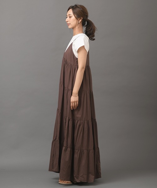 R・P・S　pura（アールピーエスピューラ）の「【WEB限定】pura　ティアードキャミワンピース（ワンピース・レディース・ブラック/ダークブラウン・フリー）」の14枚目の写真