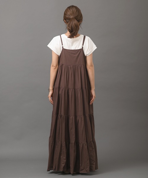 R・P・S　pura（アールピーエスピューラ）の「【WEB限定】pura　ティアードキャミワンピース（ワンピース・レディース・ブラック/ダークブラウン・フリー）」の5枚目の写真