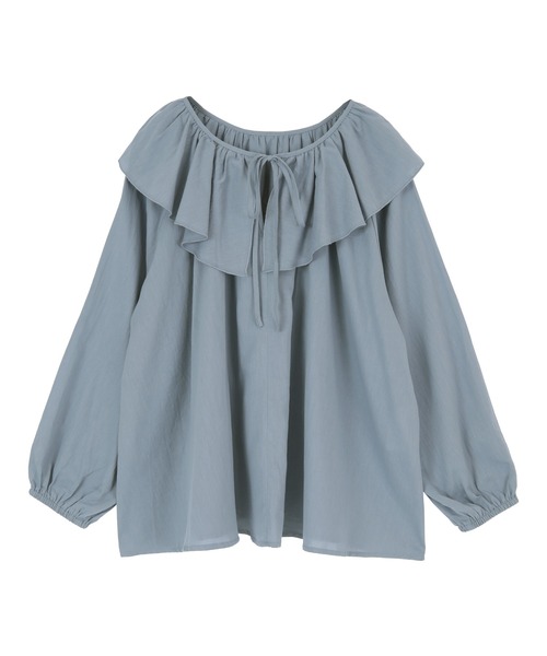 titivate（ティティベイト）の「ﾌﾘﾙｶﾗｰ長袖ﾌﾞﾗｳｽ（シャツ/ブラウス・レディース・ピンク/イエロー/ブラック/ブルー/オフホワイト・M/S）」の6枚目の写真