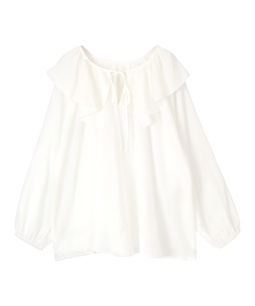 titivate（ティティベイト）の「ﾌﾘﾙｶﾗｰ長袖ﾌﾞﾗｳｽ（シャツ/ブラウス・レディース・ピンク/イエロー/ブラック/ブルー/オフホワイト・M/S）」の14枚目の写真