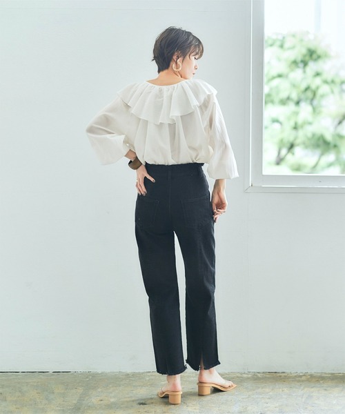 titivate（ティティベイト）の「ﾌﾘﾙｶﾗｰ長袖ﾌﾞﾗｳｽ（シャツ/ブラウス・レディース・ピンク/イエロー/ブラック/ブルー/オフホワイト・M/S）」の22枚目の写真