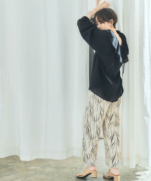 titivate（ティティベイト）の「ﾌﾘﾙｶﾗｰ長袖ﾌﾞﾗｳｽ（シャツ/ブラウス・レディース・ピンク/イエロー/ブラック/ブルー/オフホワイト・M/S）」の20枚目の写真