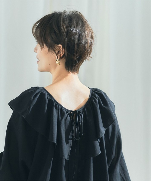 titivate（ティティベイト）の「ﾌﾘﾙｶﾗｰ長袖ﾌﾞﾗｳｽ（シャツ/ブラウス・レディース・ピンク/イエロー/ブラック/ブルー/オフホワイト・M/S）」の15枚目の写真