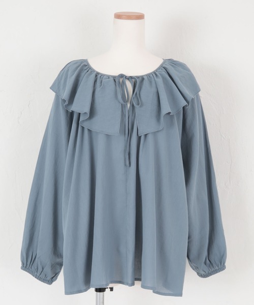 titivate（ティティベイト）の「ﾌﾘﾙｶﾗｰ長袖ﾌﾞﾗｳｽ（シャツ/ブラウス・レディース・ピンク/イエロー/ブラック/ブルー/オフホワイト・M/S）」の13枚目の写真