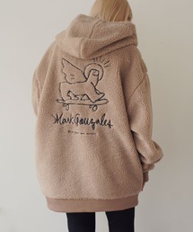 < 当店限定・別注アイテム > 【 Mark Gonzales / マークゴンザレス 】 刺繍 ボアフリース フードパーカー