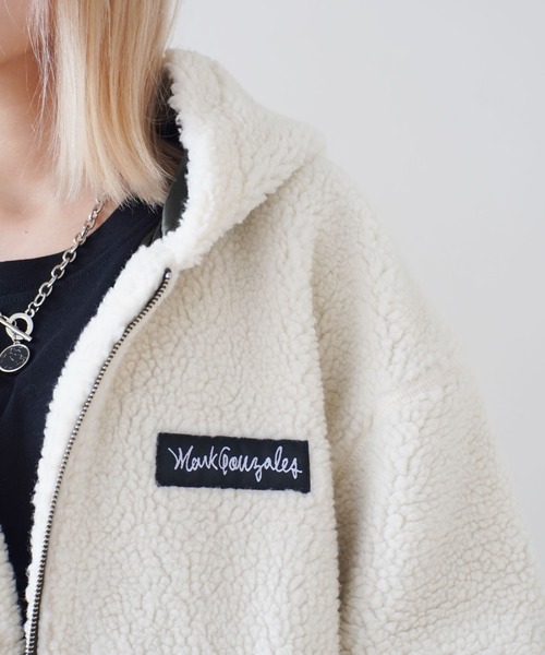 Mark Gonzales(マーク・ゴンザレス)の「< 当店限定・別注アイテム > 【 Mark Gonzales / マークゴンザレス 】 刺繍 ボアフリース フードパーカー(その他アウター・メンズ・ブラック/ベージュ/オフホワイト・M/L/XL)」の8枚目の写真