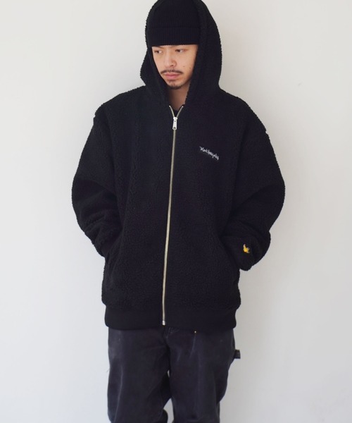 Mark Gonzales(マーク・ゴンザレス)の「< 当店限定・別注アイテム > 【 Mark Gonzales / マークゴンザレス 】 刺繍 ボアフリース フードパーカー(その他アウター・メンズ・ブラック/ベージュ/オフホワイト・M/L/XL)」の10枚目の写真