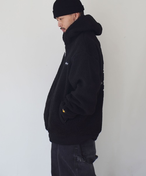 Mark Gonzales(マーク・ゴンザレス)の「< 当店限定・別注アイテム > 【 Mark Gonzales / マークゴンザレス 】 刺繍 ボアフリース フードパーカー(その他アウター・メンズ・ブラック/ベージュ/オフホワイト・M/L/XL)」の11枚目の写真