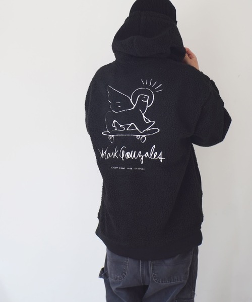 Mark Gonzales(マーク・ゴンザレス)の「< 当店限定・別注アイテム > 【 Mark Gonzales / マークゴンザレス 】 刺繍 ボアフリース フードパーカー(その他アウター・メンズ・ブラック/ベージュ/オフホワイト・M/L/XL)」の12枚目の写真