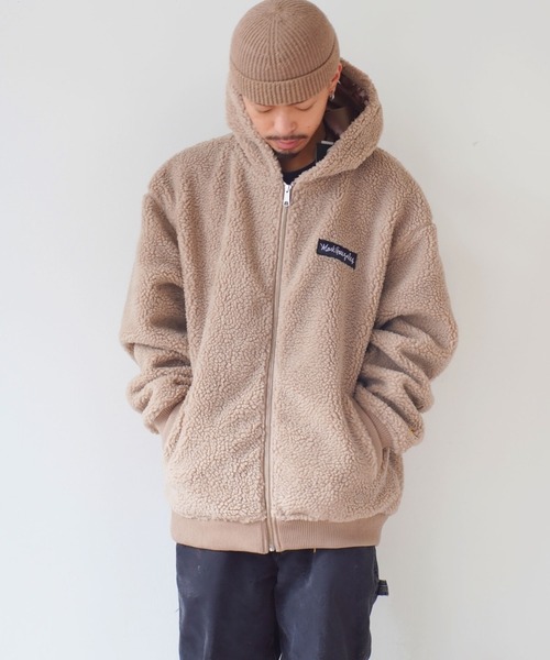 Mark Gonzales(マーク・ゴンザレス)の「< 当店限定・別注アイテム > 【 Mark Gonzales / マークゴンザレス 】 刺繍 ボアフリース フードパーカー(その他アウター・メンズ・ブラック/ベージュ/オフホワイト・M/L/XL)」の14枚目の写真