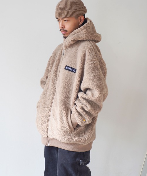 Mark Gonzales(マーク・ゴンザレス)の「< 当店限定・別注アイテム > 【 Mark Gonzales / マークゴンザレス 】 刺繍 ボアフリース フードパーカー(その他アウター・メンズ・ブラック/ベージュ/オフホワイト・M/L/XL)」の16枚目の写真