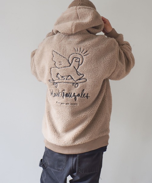 Mark Gonzales(マーク・ゴンザレス)の「< 当店限定・別注アイテム > 【 Mark Gonzales / マークゴンザレス 】 刺繍 ボアフリース フードパーカー(その他アウター・メンズ・ブラック/ベージュ/オフホワイト・M/L/XL)」の17枚目の写真