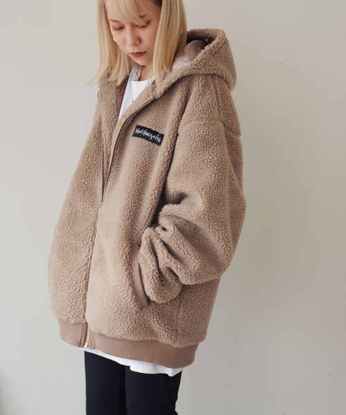 Mark Gonzales(マーク・ゴンザレス)の「< 当店限定・別注アイテム > 【 Mark Gonzales / マークゴンザレス 】 刺繍 ボアフリース フードパーカー(その他アウター・メンズ・ブラック/ベージュ/オフホワイト・M/L/XL)」の22枚目の写真