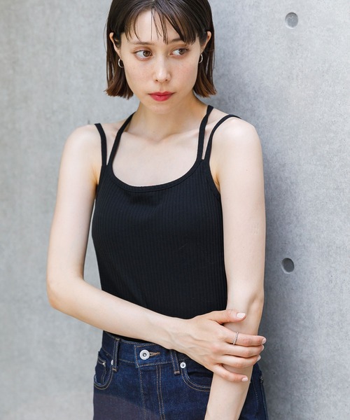 koe(コエ)の「カップ付きキャミソール*(キャミソール・レディース・ブラック/ベージュ/アイボリー・L/M)」の3枚目の写真