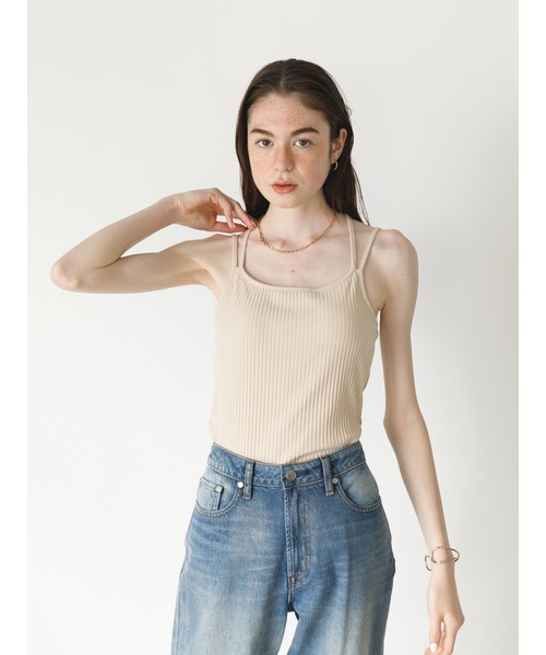 koe(コエ)の「カップ付きキャミソール*(キャミソール・レディース・ブラック/ベージュ/アイボリー・L/M)」の6枚目の写真