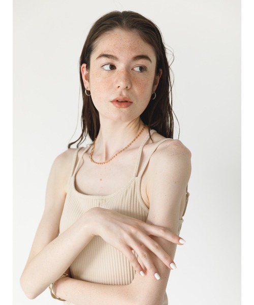 koe(コエ)の「カップ付きキャミソール*(キャミソール・レディース・ブラック/ベージュ/アイボリー・L/M)」の7枚目の写真