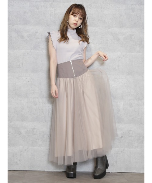 dazzlin（ダズリン）の「ツイルコルセットチュールスカート（スカート・レディース・ベージュ/グレー/モカ・SMALL/MEDIUM）」の15枚目の写真