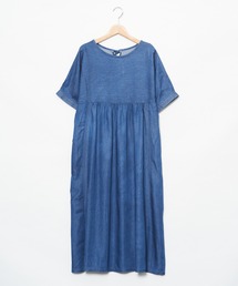 AS KNOW AS de base | レーヨンデニムギャザワンピース(ワンピース)