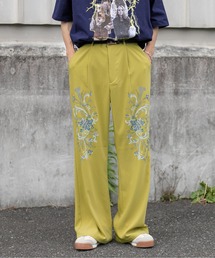 レトロフラワープリントスラックス