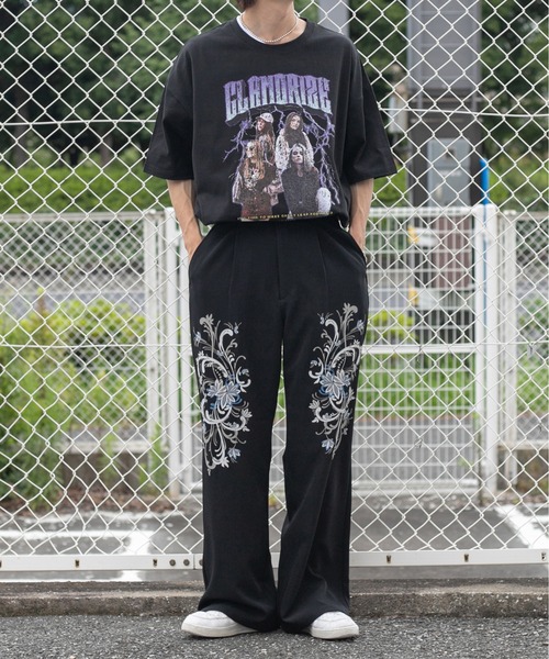 Perushu（ペルーシュ）の「レトロフラワープリントスラックス（スラックス・メンズ・パープル/イエロー/ブラック・MEDIUM/LARGE/SMALL）」の7枚目の写真