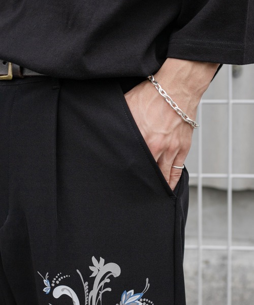 Perushu（ペルーシュ）の「レトロフラワープリントスラックス（スラックス・メンズ・パープル/イエロー/ブラック・MEDIUM/LARGE/SMALL）」の18枚目の写真