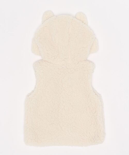 sense of wonder(センスオブワンダー)の「モコモコフードつきベスト【日本製】(ベスト・キッズ・キナリ/ベージュ/グレー・70-90cm)」の9枚目の写真