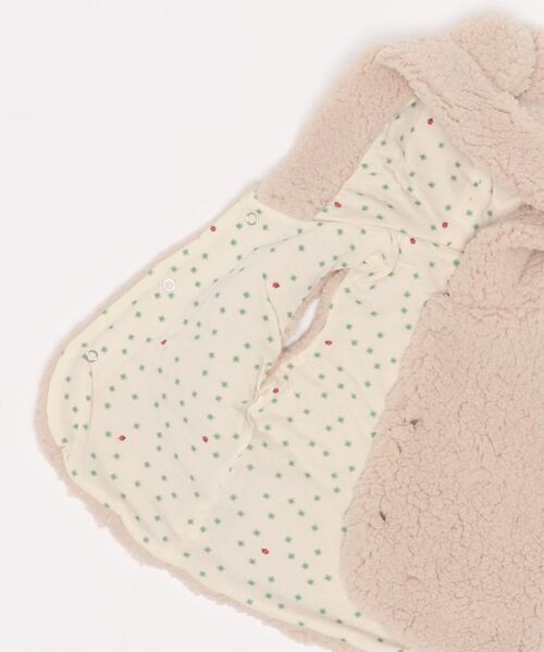 sense of wonder(センスオブワンダー)の「モコモコフードつきベスト【日本製】(ベスト・キッズ・キナリ/ベージュ/グレー・70-90cm)」の7枚目の写真