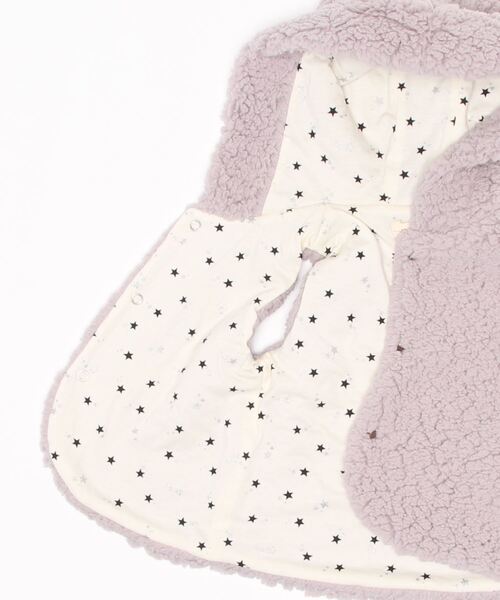 sense of wonder(センスオブワンダー)の「モコモコフードつきベスト【日本製】(ベスト・キッズ・キナリ/ベージュ/グレー・70-90cm)」の18枚目の写真