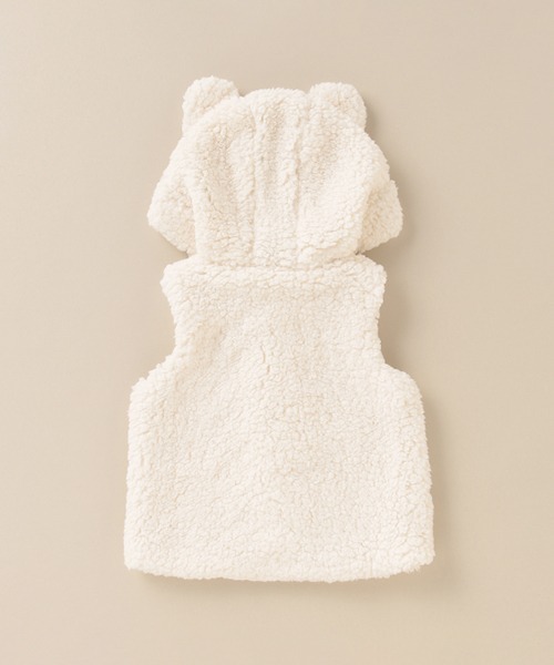 sense of wonder(センスオブワンダー)の「モコモコフードつきベスト【日本製】(ベスト・キッズ・キナリ/ベージュ/グレー・70-90cm)」の14枚目の写真