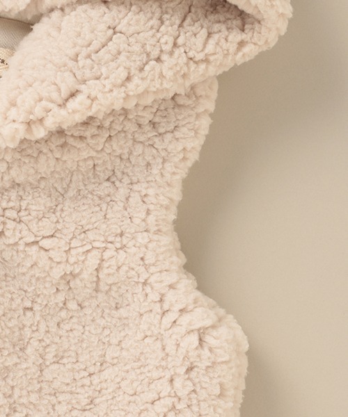 sense of wonder(センスオブワンダー)の「モコモコフードつきベスト【日本製】(ベスト・キッズ・キナリ/ベージュ/グレー・70-90cm)」の10枚目の写真