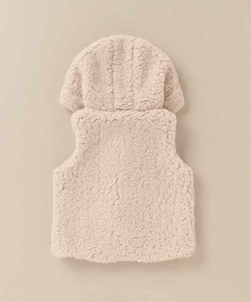 sense of wonder(センスオブワンダー)の「モコモコフードつきベスト【日本製】(ベスト・キッズ・キナリ/ベージュ/グレー・70-90cm)」の17枚目の写真