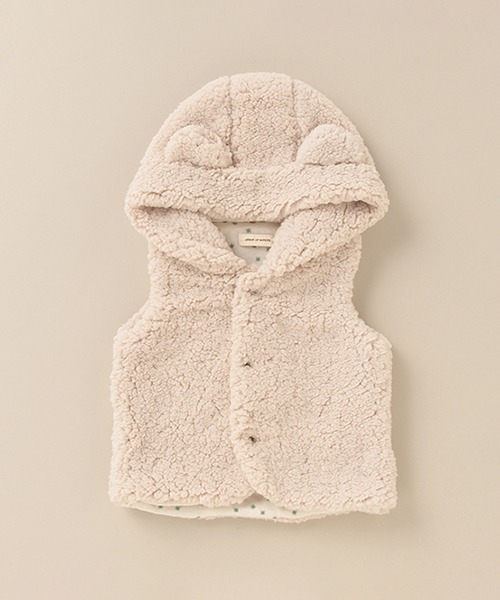 sense of wonder(センスオブワンダー)の「モコモコフードつきベスト【日本製】(ベスト・キッズ・キナリ/ベージュ/グレー・70-90cm)」の20枚目の写真