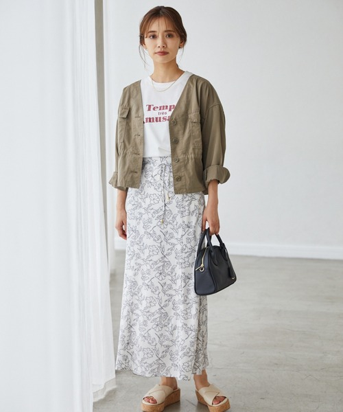 mysty woman（ミスティウーマン）の「メッセージロゴＴシャツ 217547（Tシャツ/カットソー・レディース・ベージュ/オフホワイト/チャコール・FREE）」の6枚目の写真