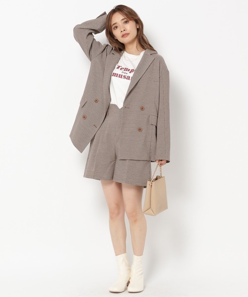 mysty woman（ミスティウーマン）の「メッセージロゴＴシャツ 217547（Tシャツ/カットソー・レディース・ベージュ/オフホワイト/チャコール・FREE）」の12枚目の写真