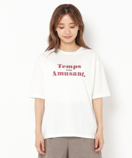 mysty woman（ミスティウーマン）の「メッセージロゴＴシャツ 217547（Tシャツ/カットソー・レディース・ベージュ/オフホワイト/チャコール・FREE）」の14枚目の写真