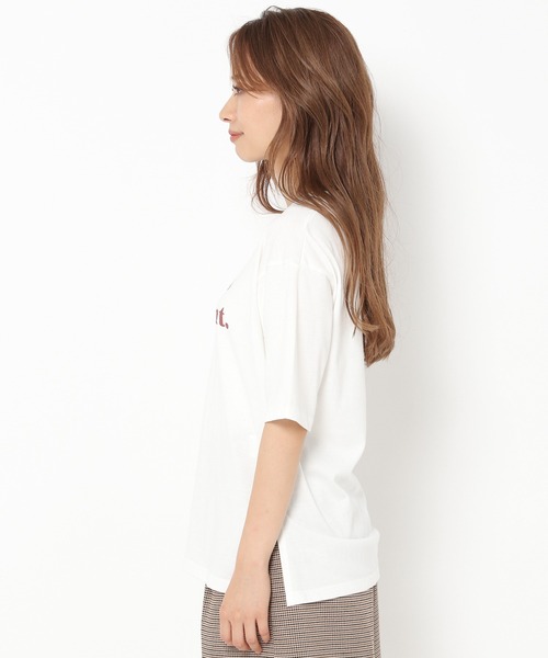 mysty woman（ミスティウーマン）の「メッセージロゴＴシャツ 217547（Tシャツ/カットソー・レディース・ベージュ/オフホワイト/チャコール・FREE）」の15枚目の写真