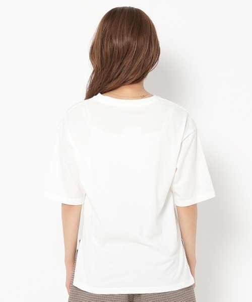 mysty woman（ミスティウーマン）の「メッセージロゴＴシャツ 217547（Tシャツ/カットソー・レディース・ベージュ/オフホワイト/チャコール・FREE）」の16枚目の写真