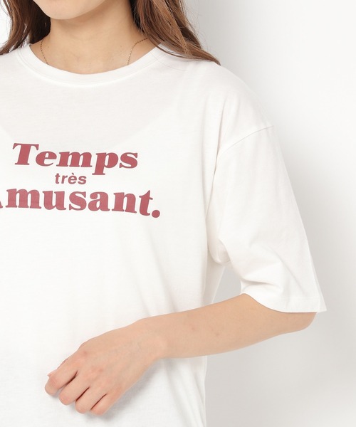 mysty woman（ミスティウーマン）の「メッセージロゴＴシャツ 217547（Tシャツ/カットソー・レディース・ベージュ/オフホワイト/チャコール・FREE）」の18枚目の写真