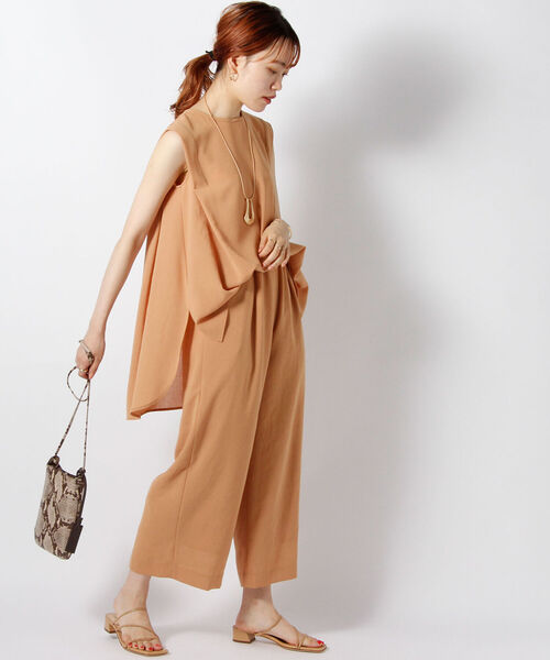 NOLLEY’S（ノーリーズ）の「◇【WEB限定】ハイツイストクロスセットアップパンツ（その他パンツ・レディース・オレンジ/ブラック/ベージュ・36/38）」の4枚目の写真